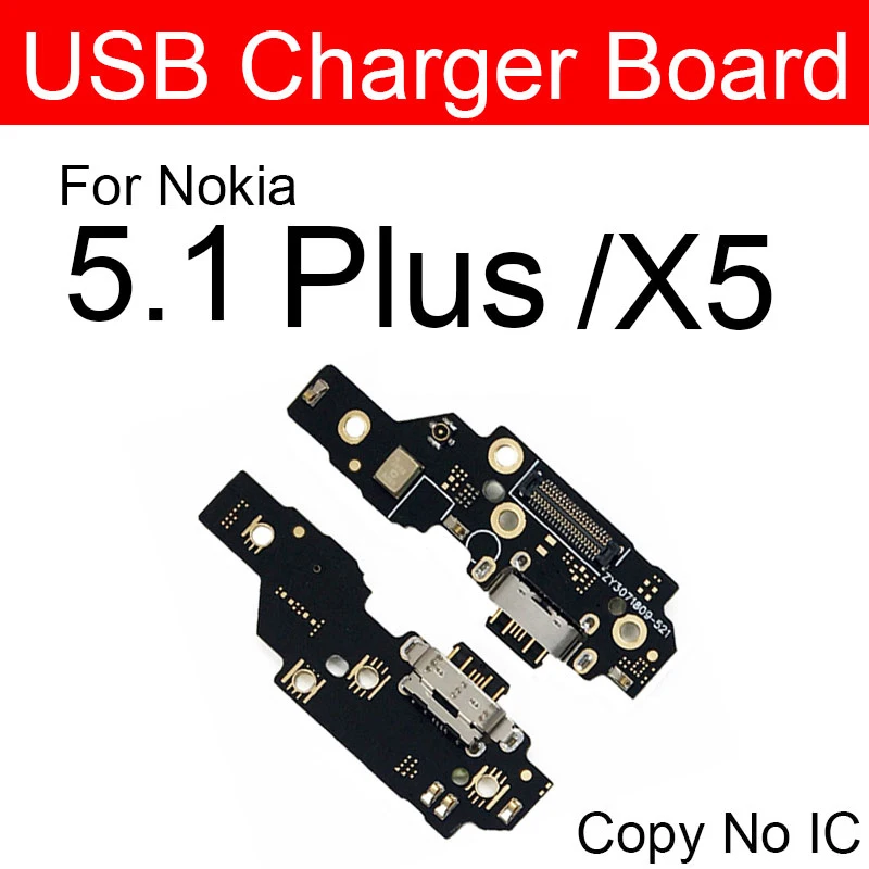 Плата для зарядки микрофона и USB для Nokia 1, 2, 2,1, 3, 3,1, 5, 5,1 Plus, X5, 2GEN, TA-1054, микрофонная зарядка, usb-разъем, запасная плата - Цвет: For NK X5 Copy