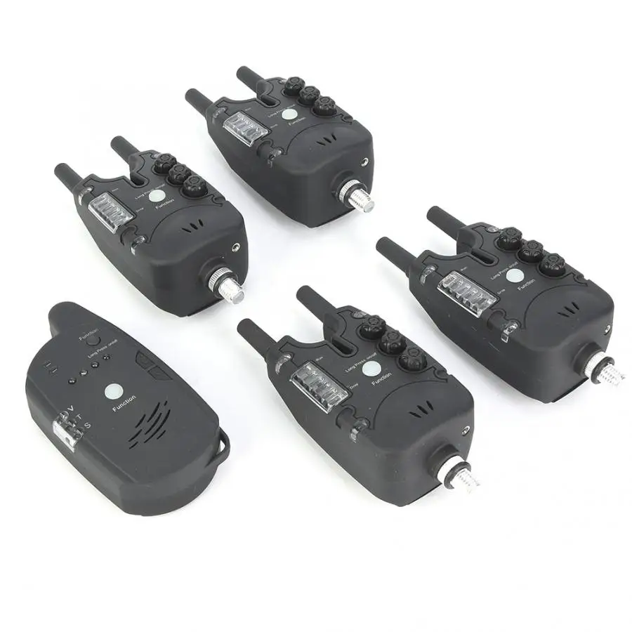 4+1 Fishing Bite Alarm Set ABS LED Electronic Fish Finder Sound Alert Indicator Lamp Accessory | Спорт и развлечения