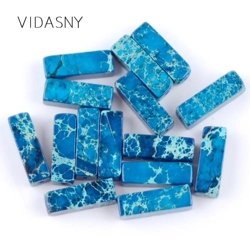 

Natural Gem Column Shape Light Blue Sea Sediment Jaspers Tube Beads For Jewelry Making 4*13mm Loose Beads Diy Bracelet 15''