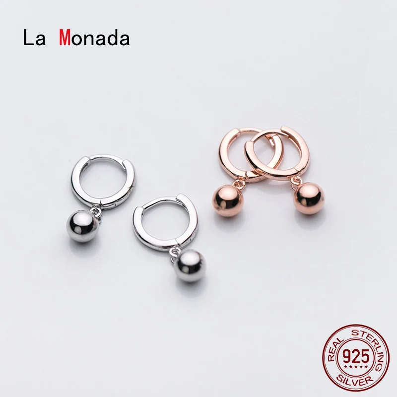 

La Monada Hoop Earrings For Women Silver 925 Fine Women Earrings Jewelry Minimalist Hoop Earrings 925 Silver Women Ball Charm