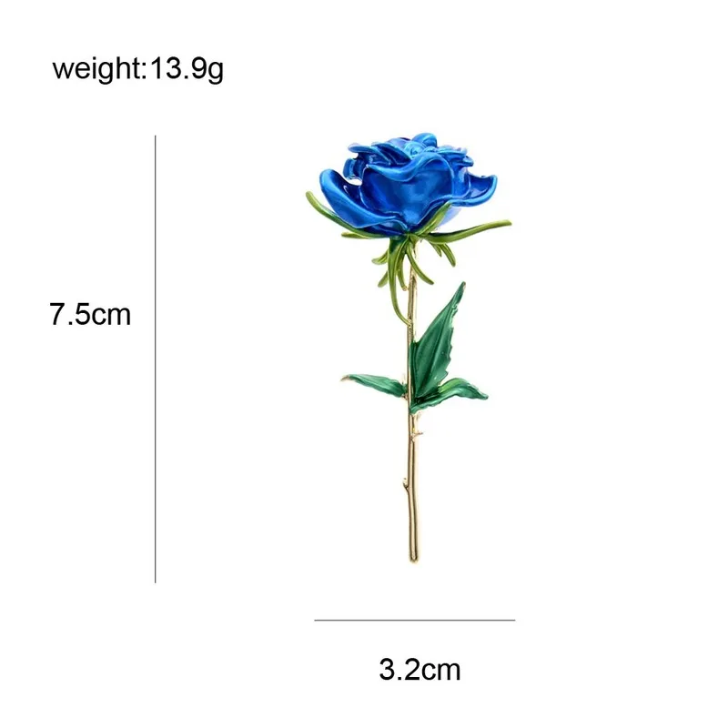 

Enamel Rose Flower Brooches For Women Lady Fashion Luxury Flower Pin Spring Summer Design 4 Colors Available Gift