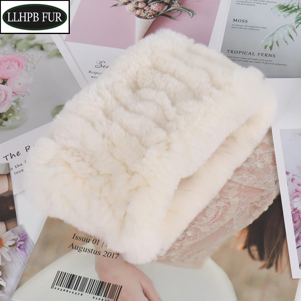 

New Real Rex Rabbit Fur Ring Scarf Women Knitted Real Rex Rabbit Fur Scarves Warm Good Elastic Natural Fur Headband Neckerchief