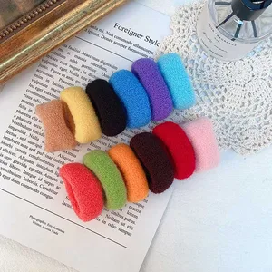 Women Fashion Big Wide Soft Rubber Bands Ponytail Elastic Hair Holders Candy color Hair Accessories Hair Tie Rope for Women