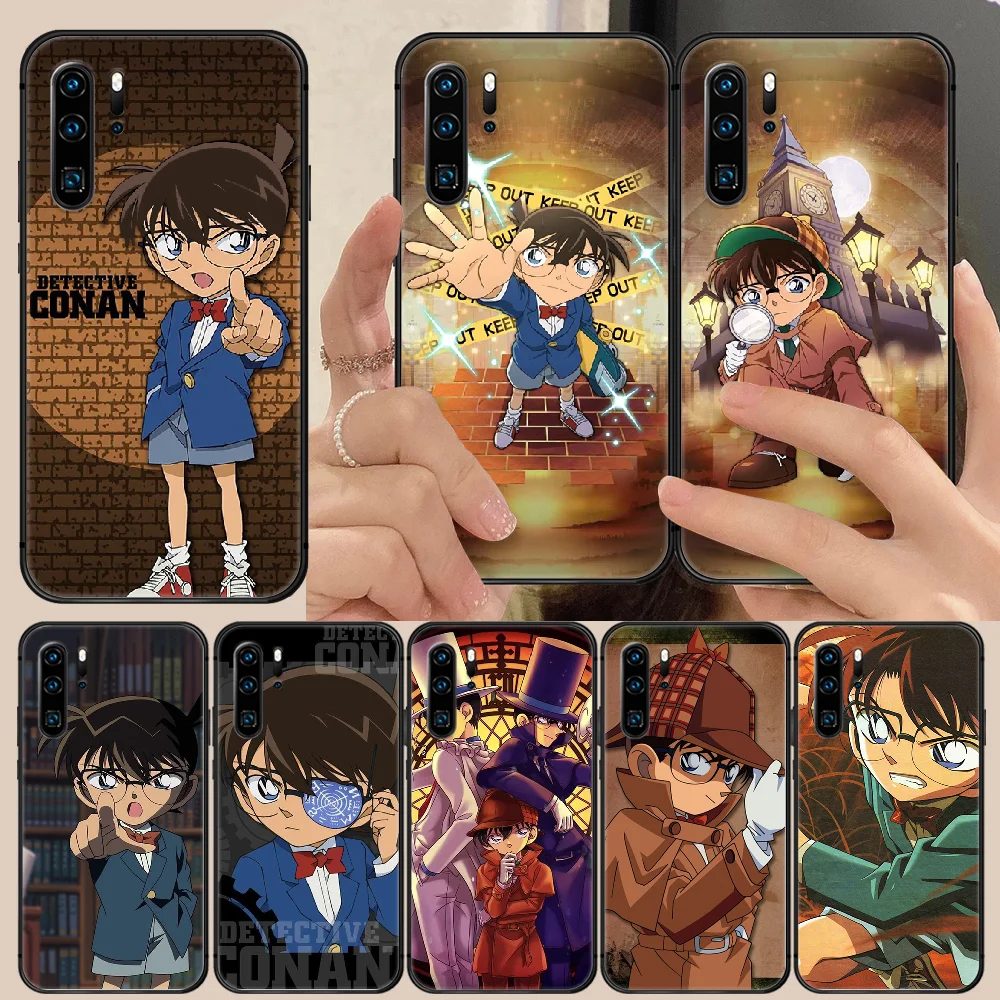 

Anime Detective Conan Phone Case Cover Hull For Huawei P8 P9 P10 P20 P30 P40 Lite Pro Plus smart Z 2019 black funda soft coque