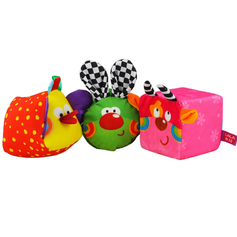 

Multicolour Pacify Cloth Triangle Chicken Round Rabbit Square Cow Cognitive Block Rattle Baby Toy Baby Funny Toys