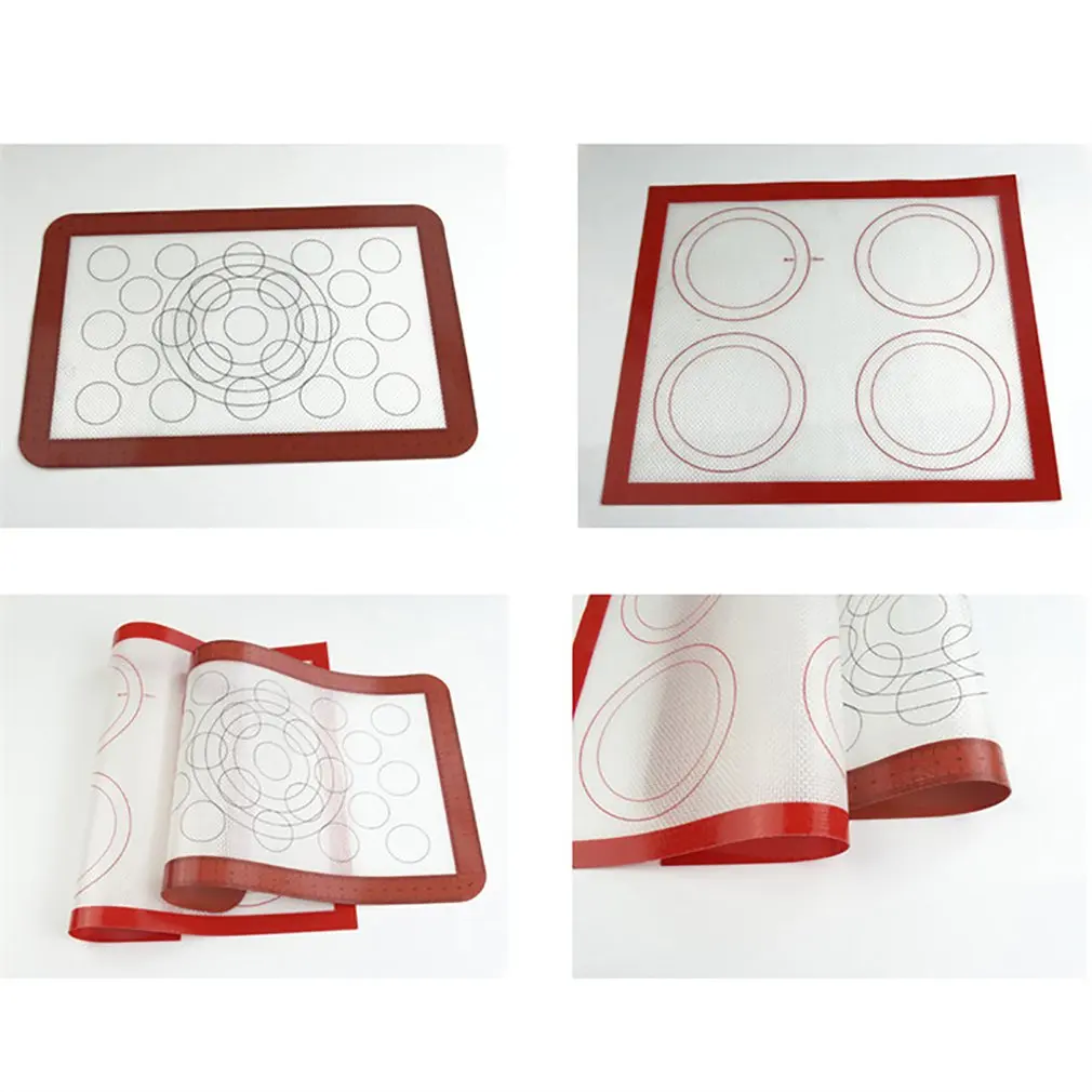 Антипригарный силиконовый коврик для выпечки макарон антипригарный круглый