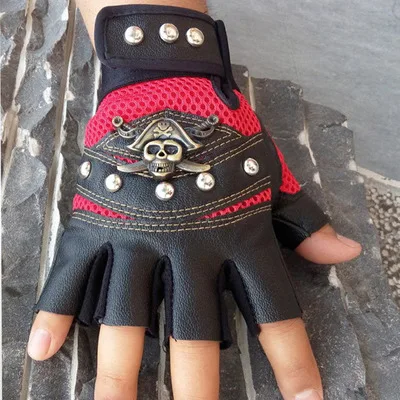 Half finger leather gloves tactical army fan hoe outdoor men and women eat chicken riding pirate imitation | Аксессуары для одежды