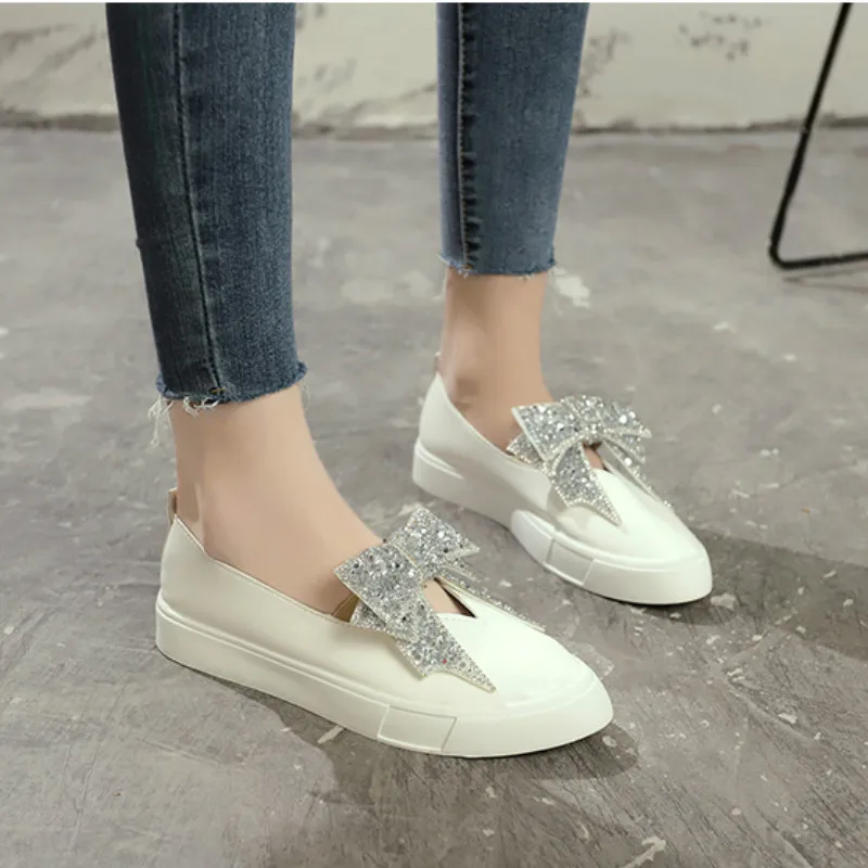 Spring/Autumn The New Casual Women Shoes Fashion Butterfly-knot Slip-On Round Toe Breathable Shallow Summer Solid Concise Flat