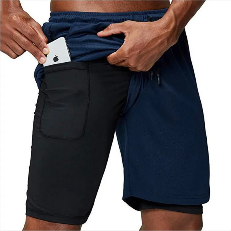 

2020 Summer Running Shorts Men 2 in 1 Sports Jogging Fitness Shorts Training Quick Dry Mens Gym Men Shorts Sport gym Short Pants