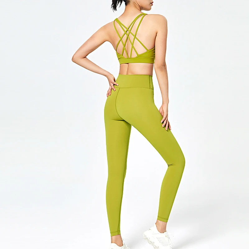 

Бесшовный комплект для йоги, женская одежда для спортзала, фитнеса, спортивный костюм, одежда для спортзала, тренировочный комплект с бюстг...