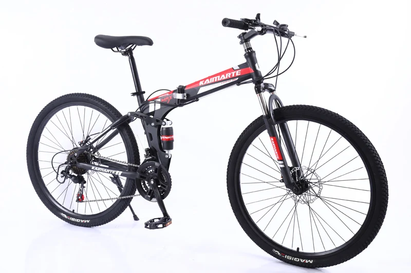 black spoke wheel 26 дюймов велосипед 21 скорость складной горный велосипед двухдисковый тормоз велосипед спицы колеса/нож колеса Горный велосипед взрослый велосипед - Цвет: black spoke wheel