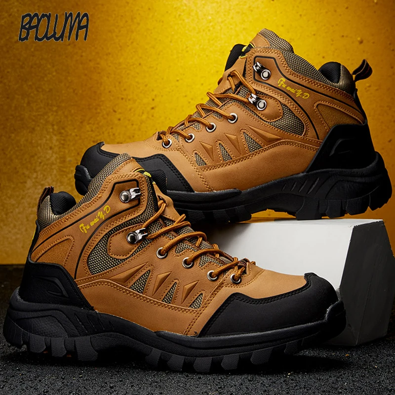 Зимние мужские ботинки Высококачественная кожа ботильоны мужская повседневная