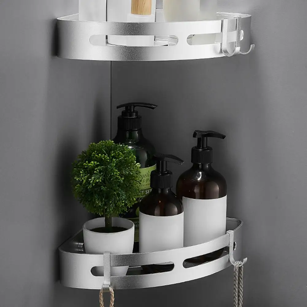 

2021 New Hot Storage Rack Punch Free Good Load Capacity Aluminum Alloy No Drilling Practical Shower Shelf for Home Bathroom