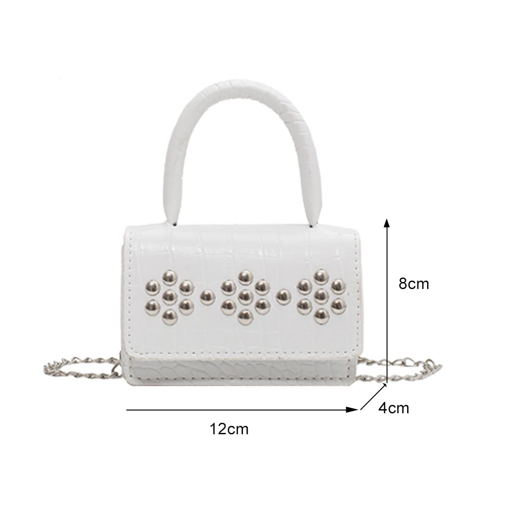 

Alligator Pattern Rivet Crossbody Bags for Women Fashion Small Shoulder Bag Female Top-handle Mini Square Handbag