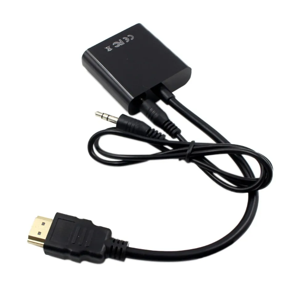 1080P адаптер hdmi vga преобразователь цифро аналоговый видео аудио штекер переходник