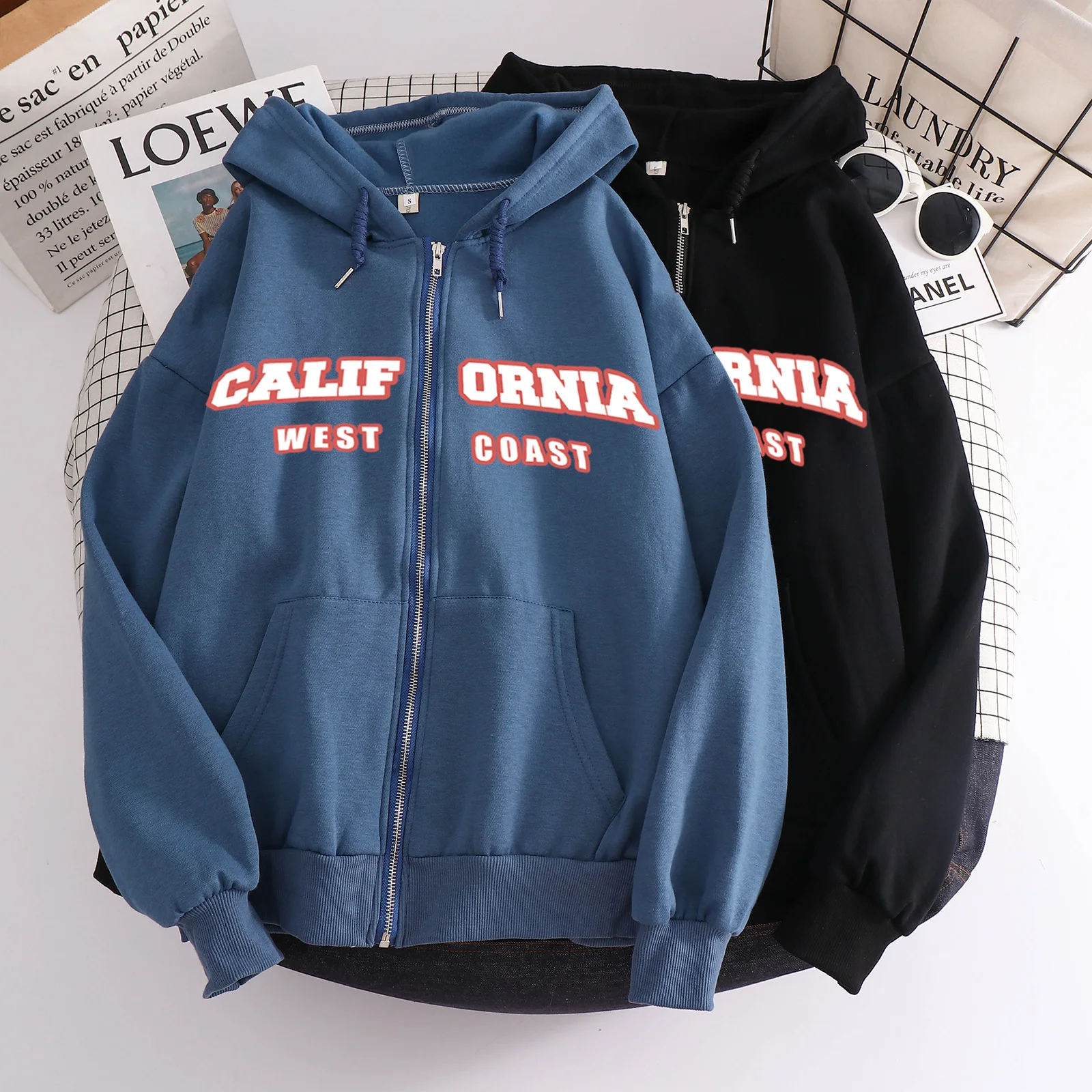 Женская толстовка с капюшоном и длинным рукавом 7 цветов