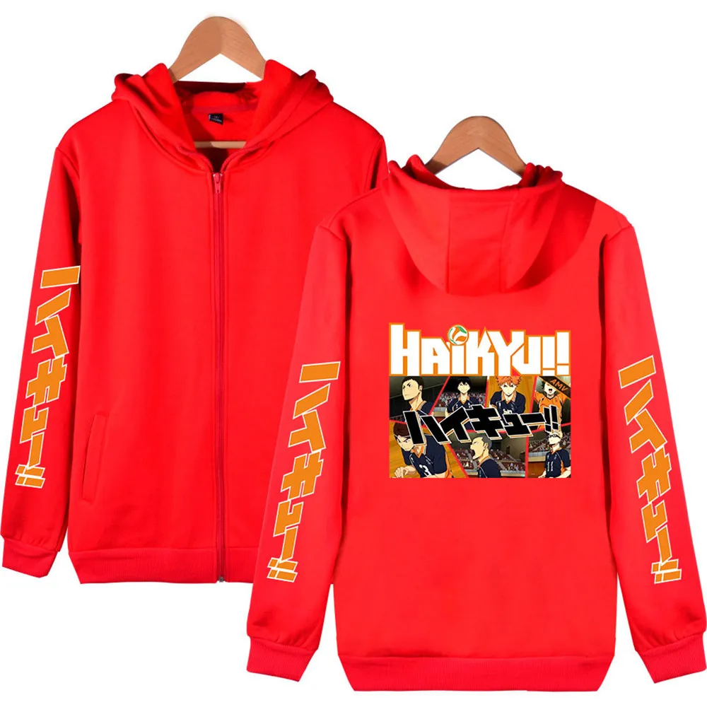 Толстовка Haikyuu на молнии с капюшоном куртка для старшей школы пальто