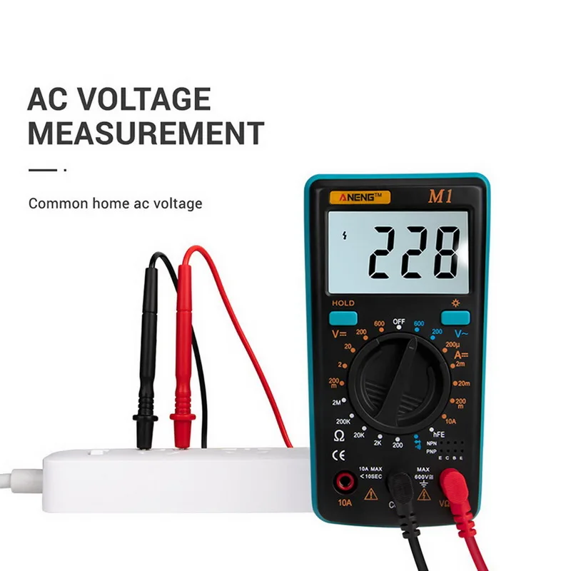 M1 Multimeter Portable LCD Digital Backlight AC/DC Ammeter Voltmeter Ohm Tester Meter Handheld | Инструменты