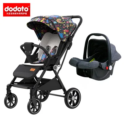 Dodoto Two in One Baby Stroller Two-Way High Landscape Can Sit and Lie Light Folding Carriage | Мать и ребенок
