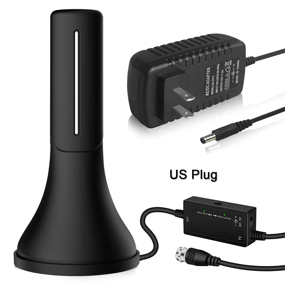 Black US Plug Satxtrem тв антенныдля цифрового тв dvb t2 комнатная антеннаусилитель dvb-t2 антенны Диапазон 120 миль антенна для цифрового тв dvb наружная тв антенна усилитель антенна комнатная для телевизора - Цвет: Black US Plug