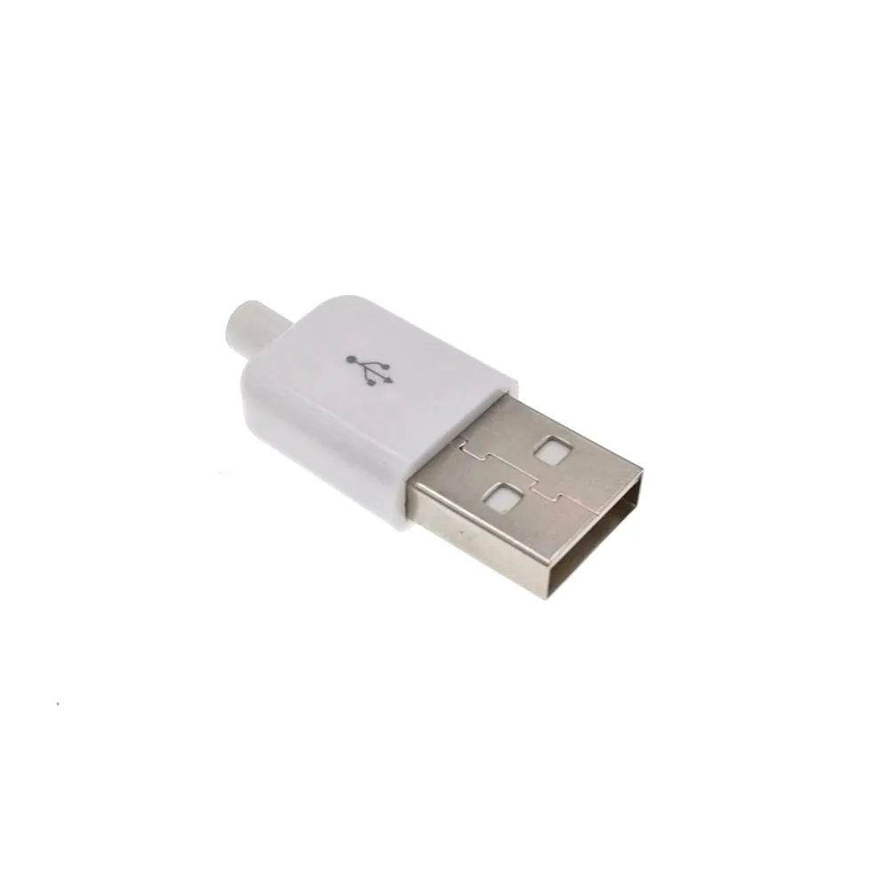 Белый самодельный USB 2 0 A штекер в сборе адаптер Соединительный разъем |