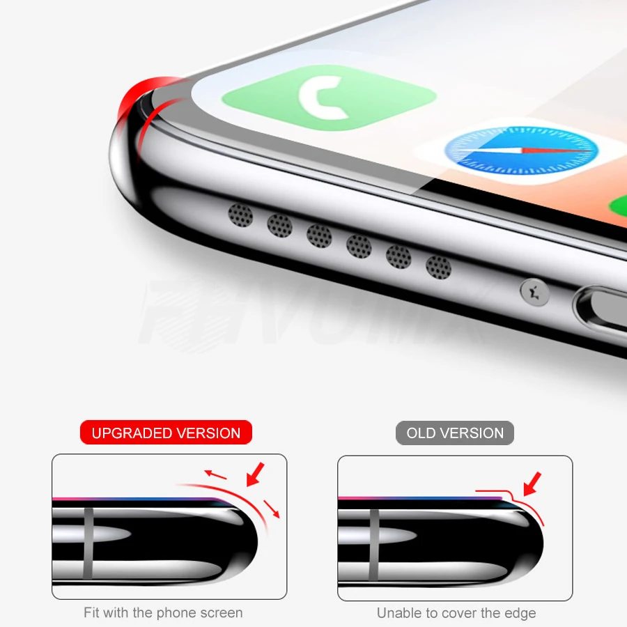 9D изогнутое защитное закаленное стекло на iPhone 6 6s 7 8 Plus X стеклянная Защитная пленка для экрана с мягким краем для iPhone XR XS MAX