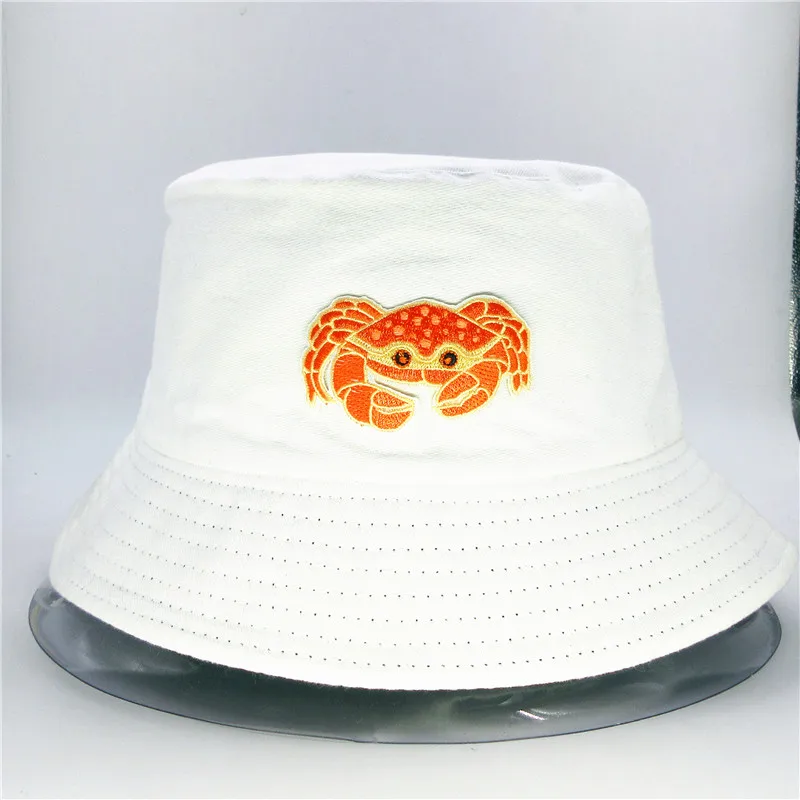 LDSLYJR хлопковая Панама с вышивкой краба рыбацкая шляпа уличная дорожная