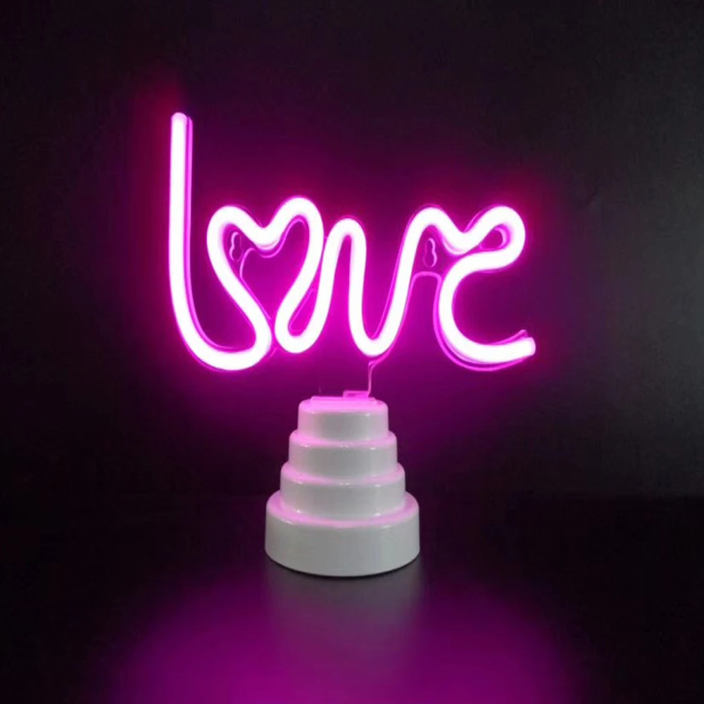 

LED Neon Sign Lamp USB Battery Rainbow Love Flamingo Neon Lamp for Home Children Gift Room Christmas Decoration Night Light