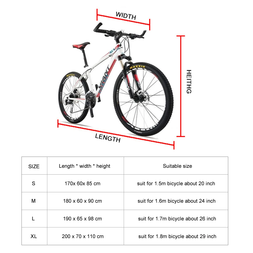 

Waterproof Bike Rain Dust Cover Bicycle Cover UV Protective For Bike Bicycle Utility Cycling Outdoor Rain Cover 4 Size S/M/L/XL