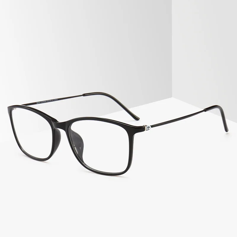 BCLEAR Fashion TR90 glass es Frame мужские или wo мужские ультралегкие унисекс квадратные Простые Стеклянные очки es мужские Оптические очки с оправой горячая распродажа - Цвет оправы: bright black