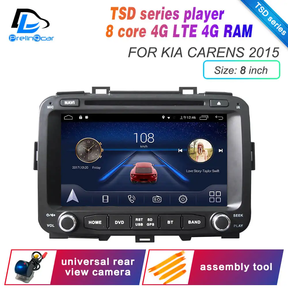 TSD 8inch Carens Ips сенсорный экран DSP звук Android 9,0 2 DIN 4g Lte радио для KIA Cerato Carens года gps dvd-плеер стерео навигация - Цвет: TSD 8inch Carens