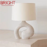 bright white creative table desk lamp contemporary resin led light for home living bed room decoration