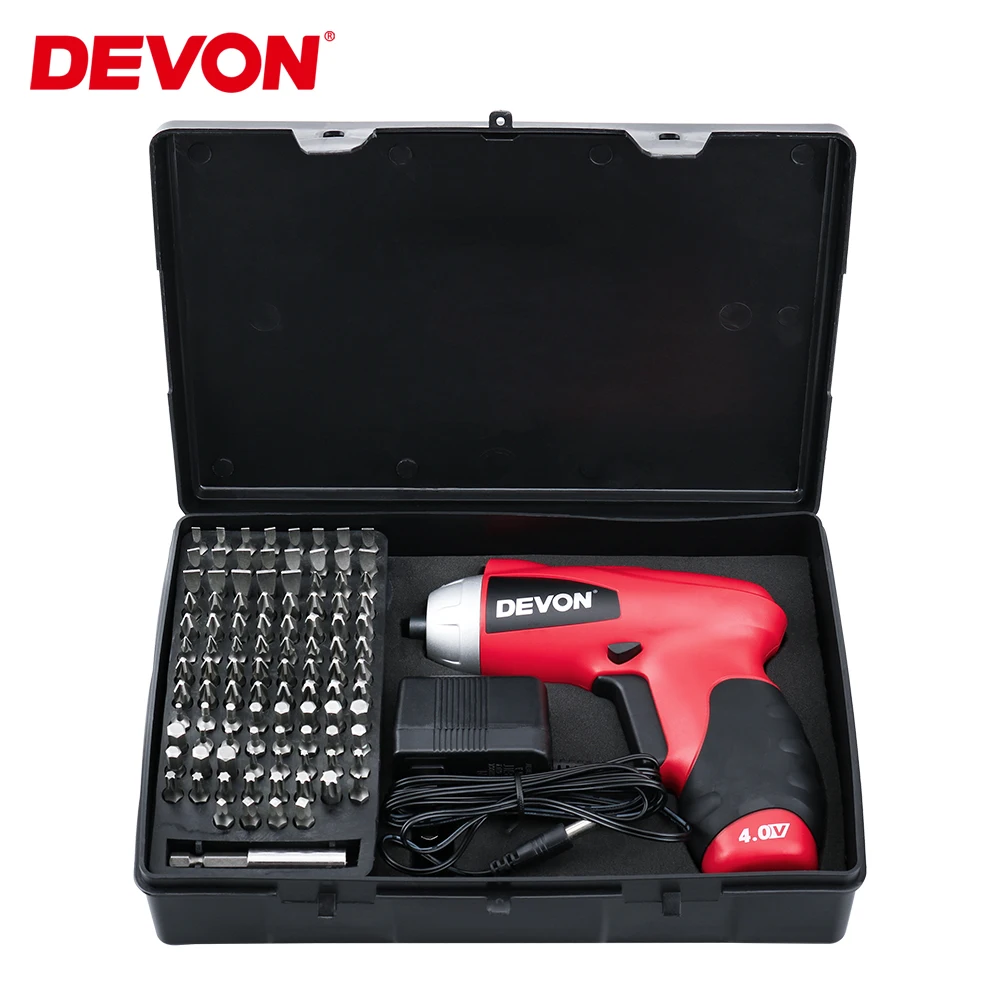DEVON 4V литий-ионная электрическая отвертка перезаряжаемая домашняя DIY Многофункциональные магнитные отвертки мини-Пакетная дрель, электроинструмент - Цвет: 5601-Li-4