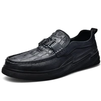 molosia luxury mens leather shoes casual slip on loafers comfortable walking for male genuine leather plus size