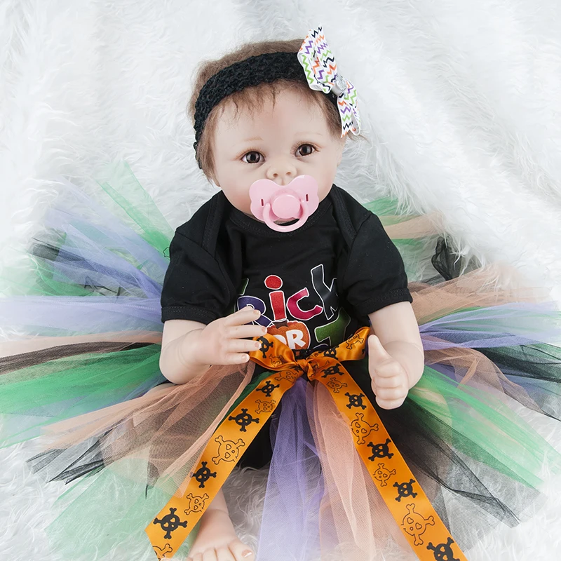55 см Реалистичная кукла-Реборн, мягкая силиконовая кукла, Реалистичная кукла, игрушка, этническая кукла для детей, подарок на день рождения, Рождество - Цвет: Style 7