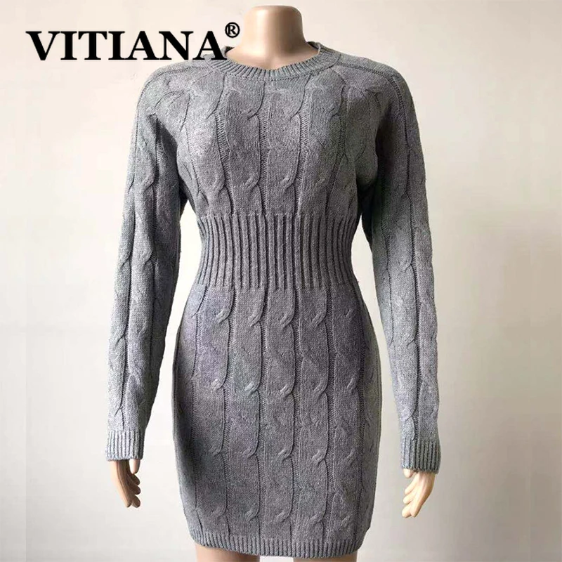 VITIANA женское осеннее сексуальное платье-свитер для вечерние зима 2019 женские