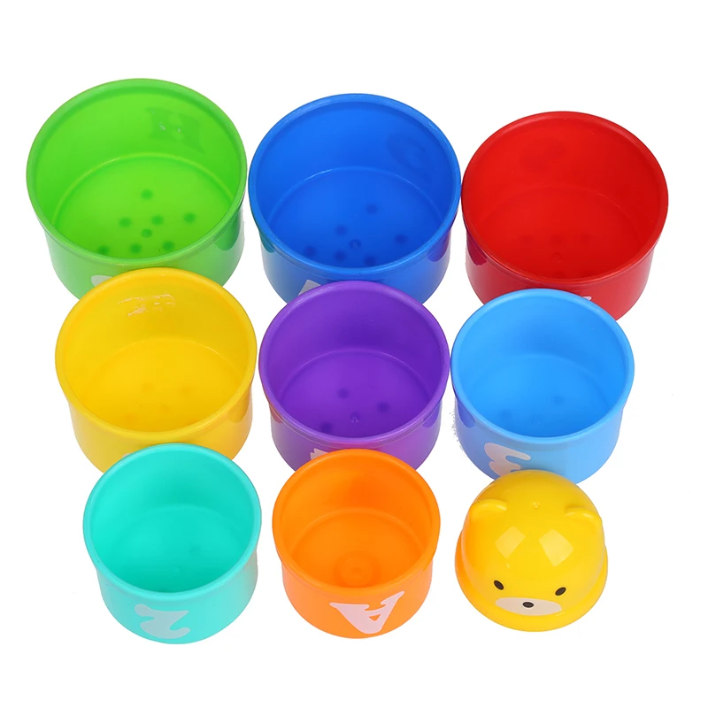 9 Штабелируемых стеков Обучающие чашки с цифрами игрушки для детей и малышей |