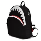 Парусиновый рюкзак для мальчиков и девочек, с изображением акульего рта, 2021