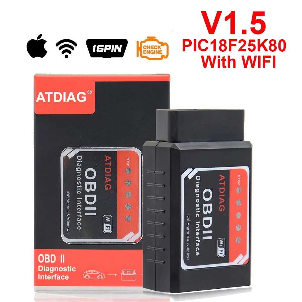 OBD 2 диагностики OP COM Автосканер ELM327 ODB2 Bluetooth iCar2 ELM 327 в 1,5 автомобиля диагностический инструмент EML327 OBD2 сканер ELM327 WI-FI Pic18f25k80 - Цвет: ELM327 WIFI