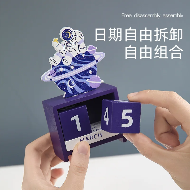 

Room Decor Cute Creatived Wooden Calendar 2021 Date Free Combination Calendar Countdown Card Desktop Decoration Ornaments