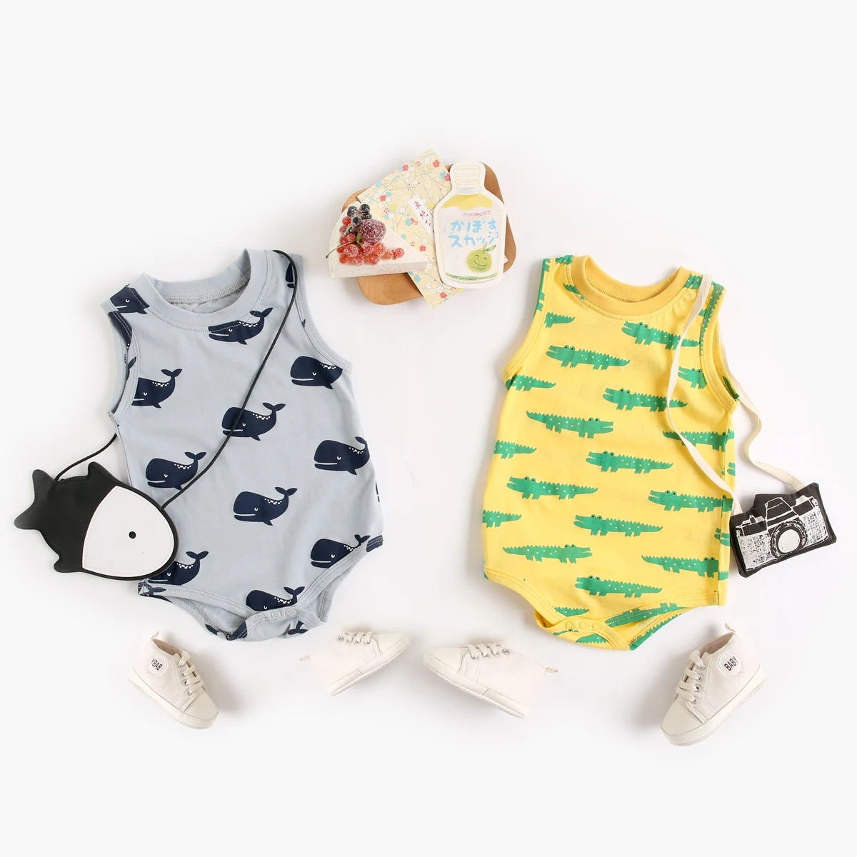 

Clothes For New Born Baby Boys and Girls Organic Cotton Made Baby Sleeveless Romper Cute Infant One-piece Onesie