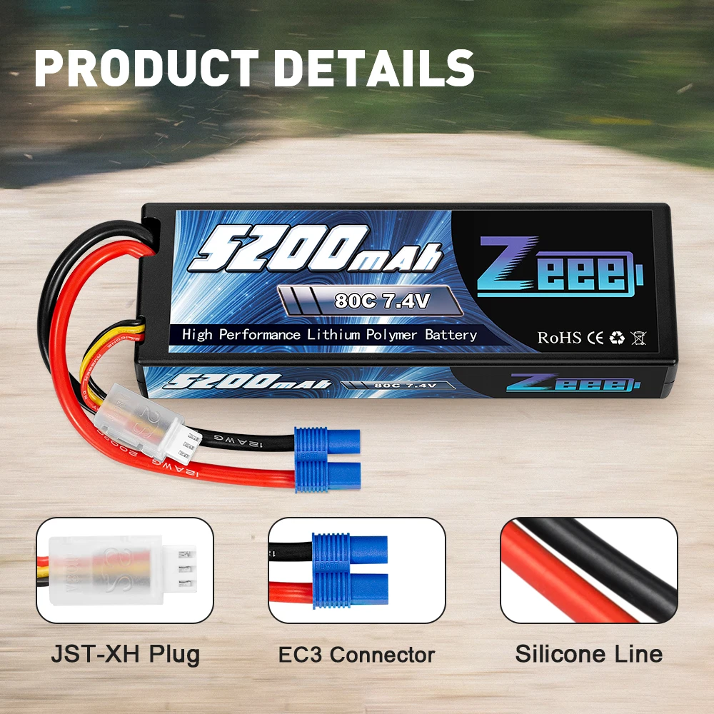 2 блока zeee 74 v 5200mah 80c 2s lipo аккумулятор жес