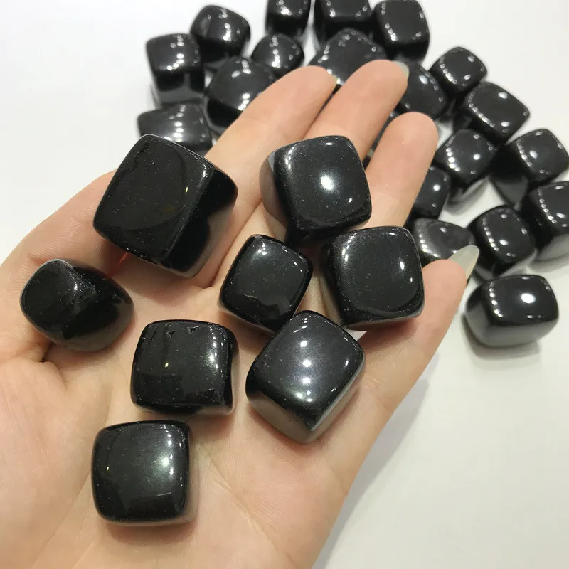 

100g Natural Black obsidian Degaussing Stone Minerals Fish Tank Natural Crystal Gravel Stones Decorative tumbled stone D3
