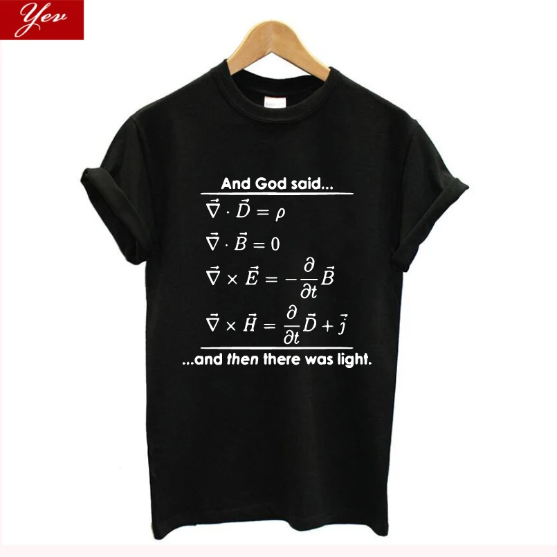 

И забавная женская футболка с надписью «Бог сказал и тогда было легкое», дышащая хипстерская Новинка, уличная одежда, футболка для мужчин, ж...