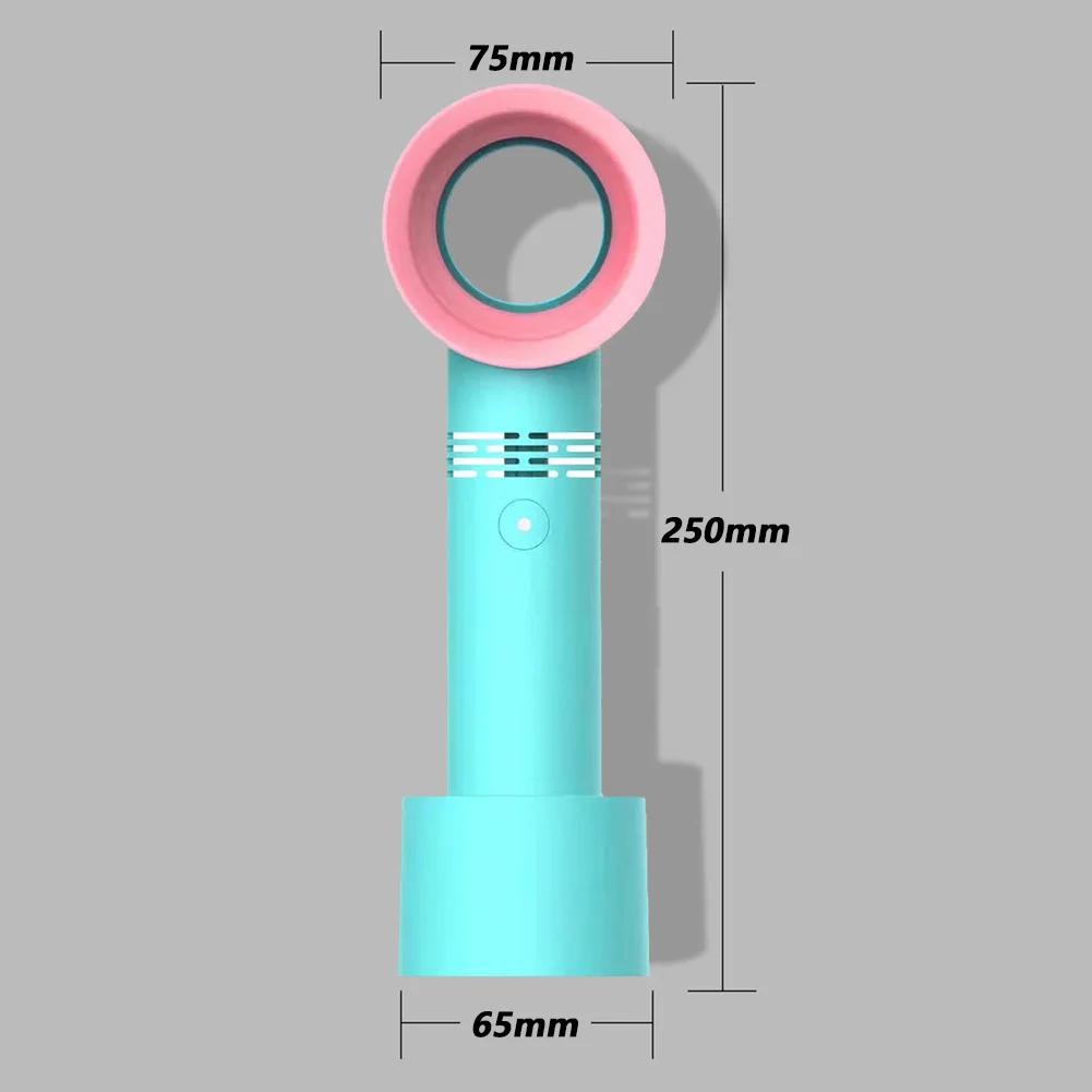

Mini Portable Bladeless Fan Cordless Usb Charging Handheld Cooling Fan Cooler 3 Speed Level Summer Leafless Desktop Fan