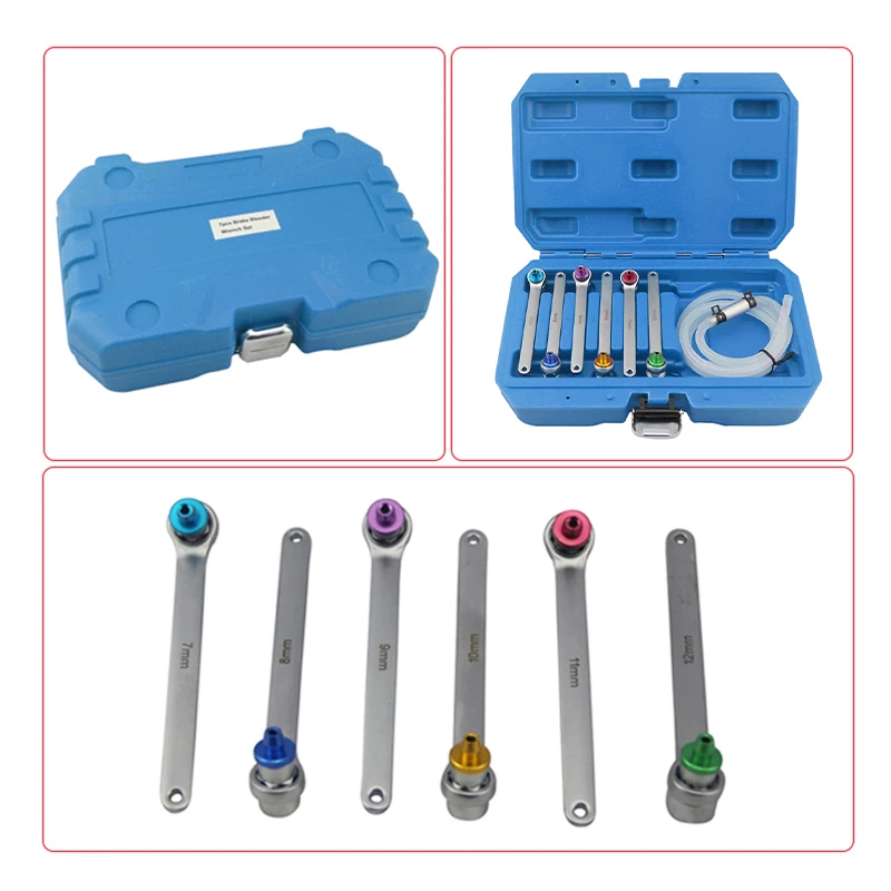 

Brake Oil Drain 6-piece Set Full Range Of Wrench Sets And Check Valve Manual Brake System Oil Drain Hose Backstop 7-12mm