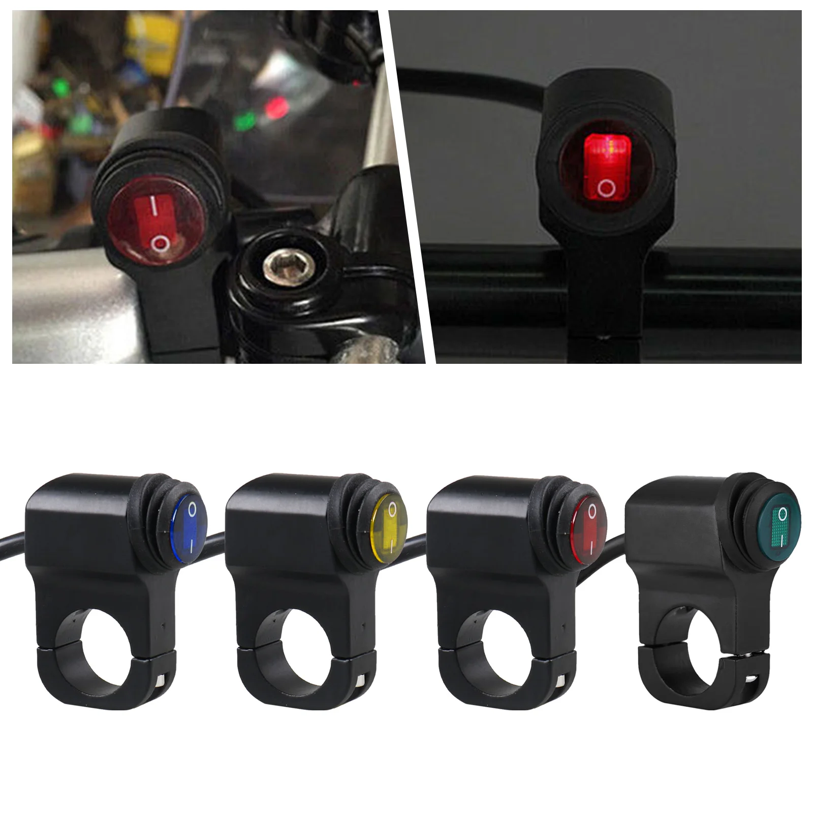 

Aluminum Alloy Waterproof 12V 16A Motorcycle Handlebar Light On Off Switch Waterproof ATV Headlight Fog Spot