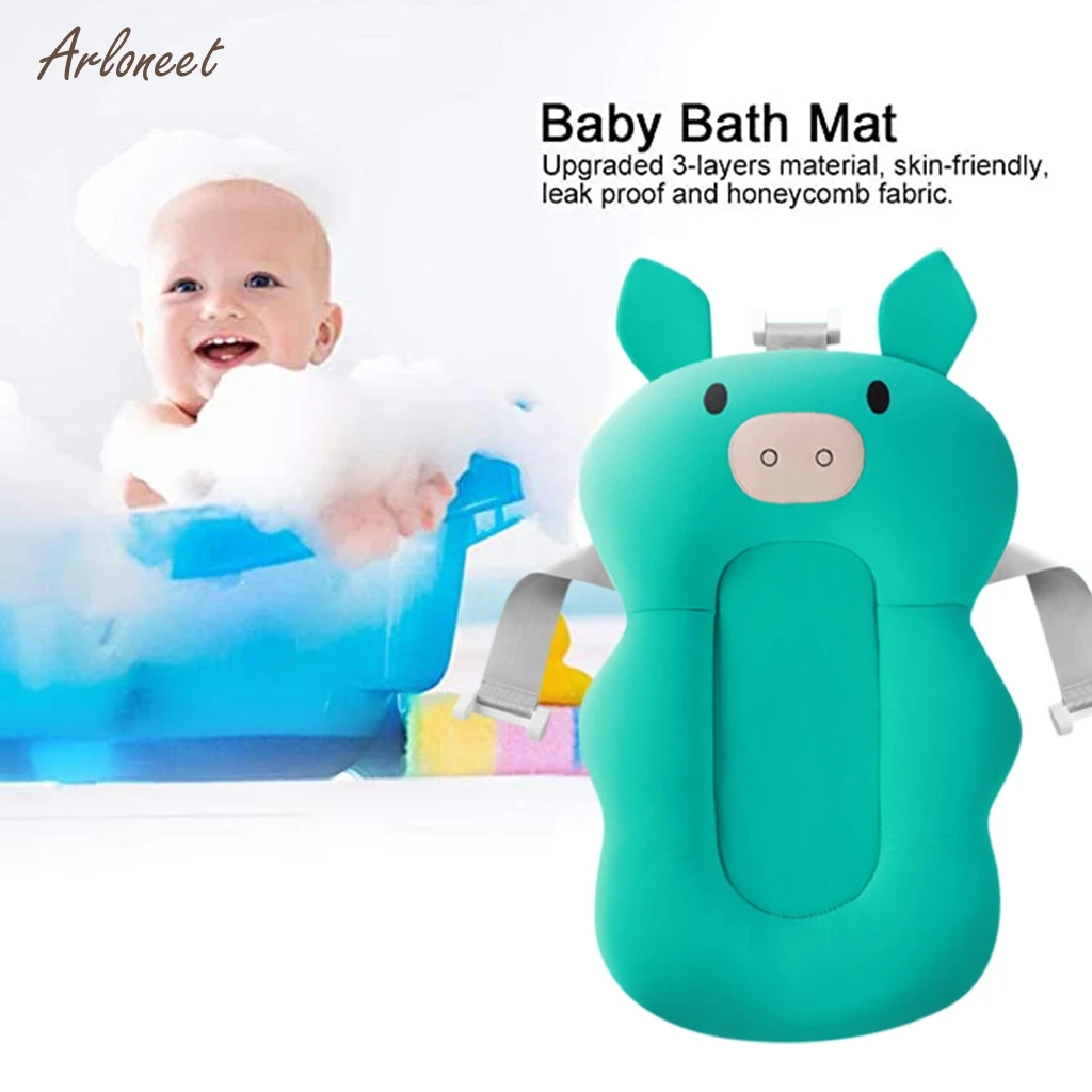 

Baby Bath Seat Support Mat Foldable Baby Bath Tub Pad & Chair Newborn Bathtub Pillow Infant Anti-Slip Soft Comfort Body Cushion