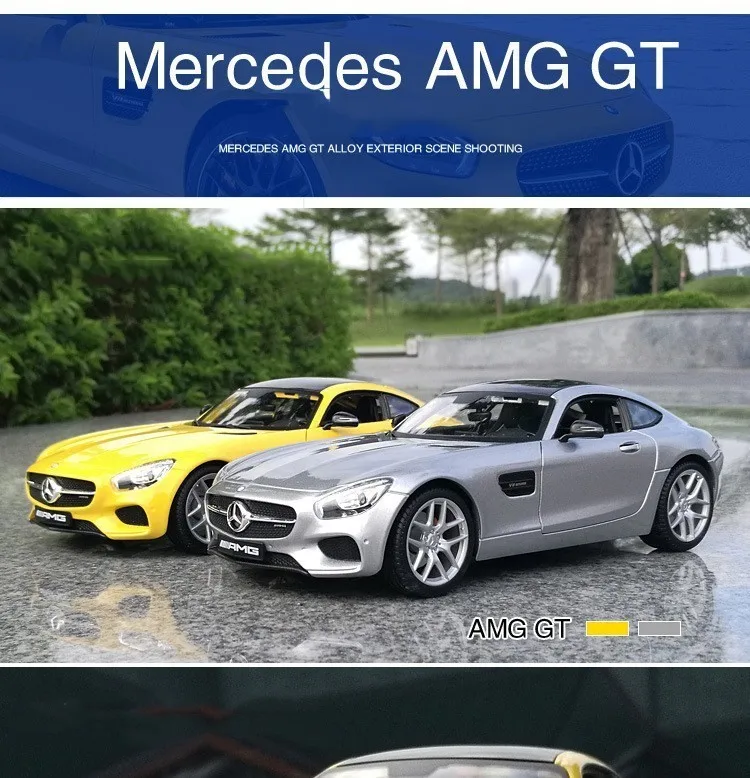 Масштаб 1:18 Merce-Bens AMG GT Модель игрушки для детей Рождественский подарок Прямая поставка сплав супер модель автомобиля Подлинная коллекция