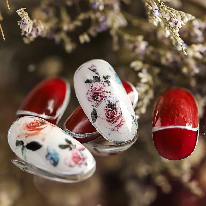 Newest Ice Rose Cherry Blossom 3D Self Adhesive DIY Decorations Tools Nail Stickers MGM2005 | Красота и здоровье